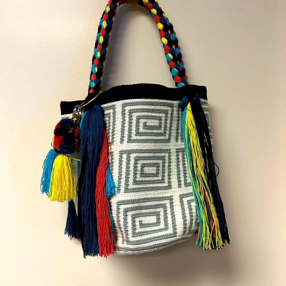 Multicolored Colombian Wayuu Handbag.